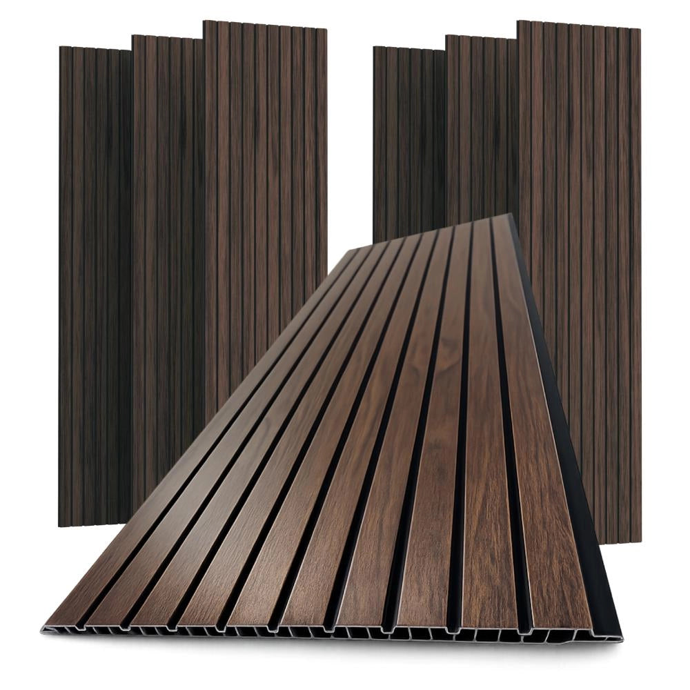 Pannello in PVC con Doghe effetto Legno Rivestimento Murale colore Noce 30x120 conf 10 Pezzi