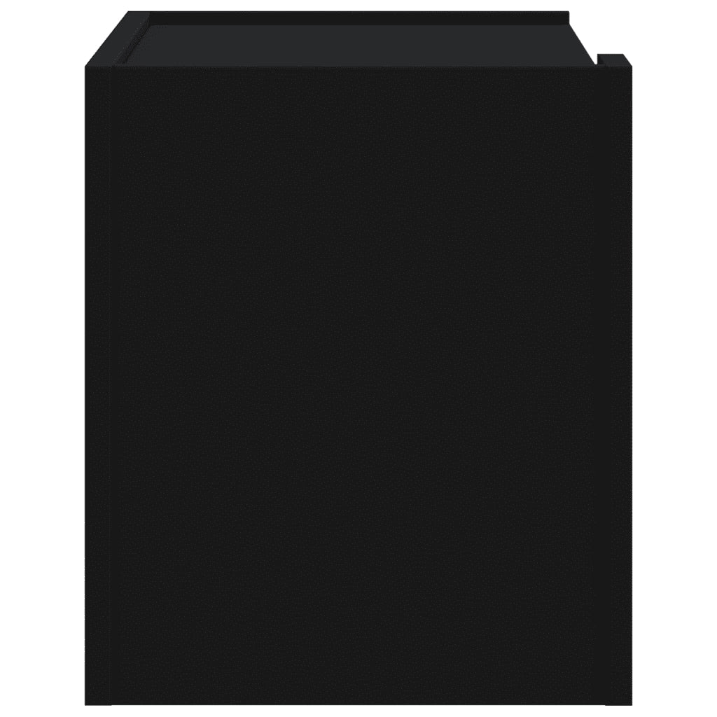 Set di 2 Comodini | Armadio da Notte | Mobiletto da notte a Muro Nero 45x30x35 cm