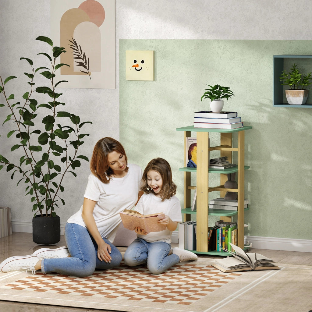 Libreria per Bambini con Ruote ¨C Minimal ¨C Verde 3 Ripiani