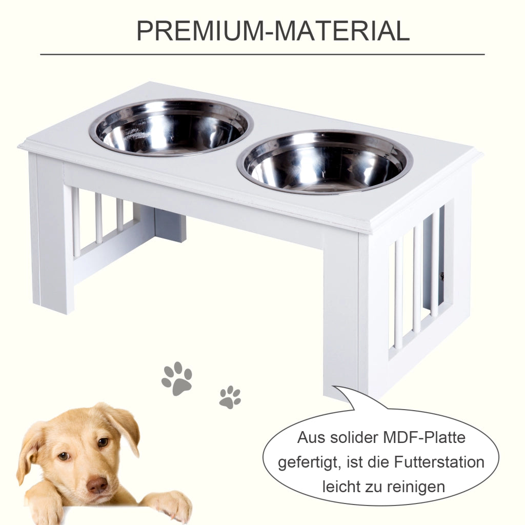 Stazione Cibo per Cani ¨C zephmum ¨C Bianco, Plastica, 58.4x30.5x25.4cm