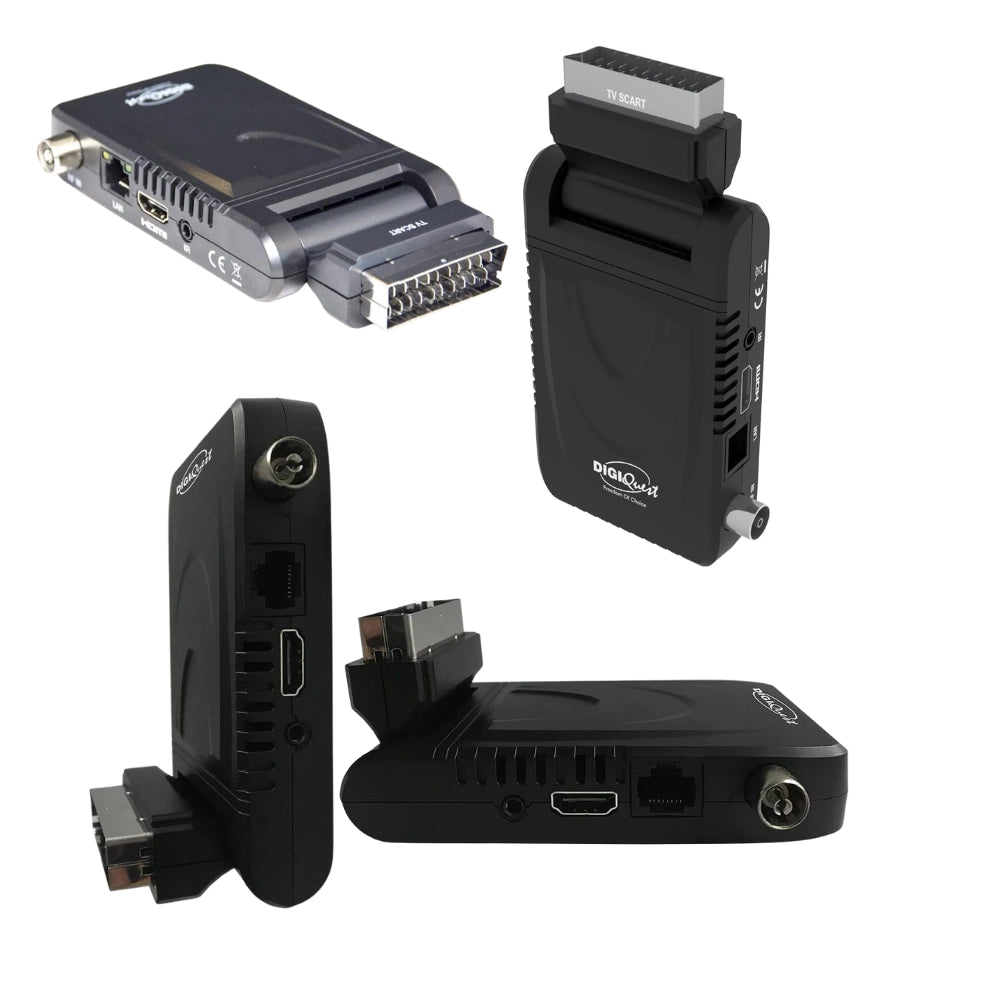 Digiquest decoder invisibile dvb-t2 full hd hdmi scart hd con telecomando nero