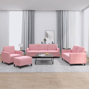 Set di Divani 4 pz Rosa in Velluto