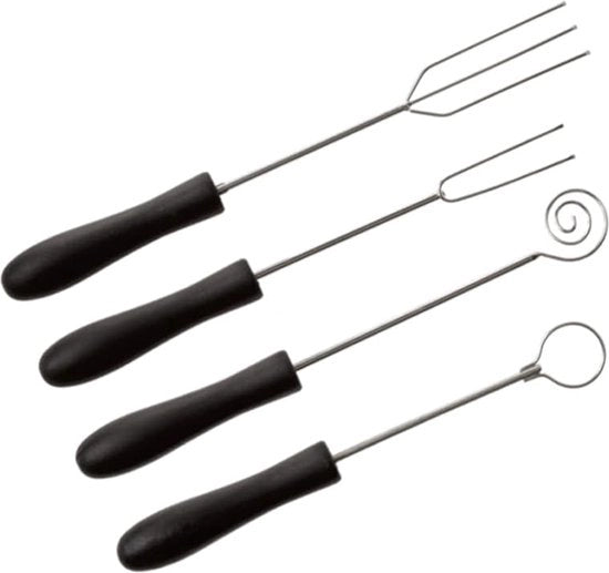Set di 4 forchette da cioccolato.