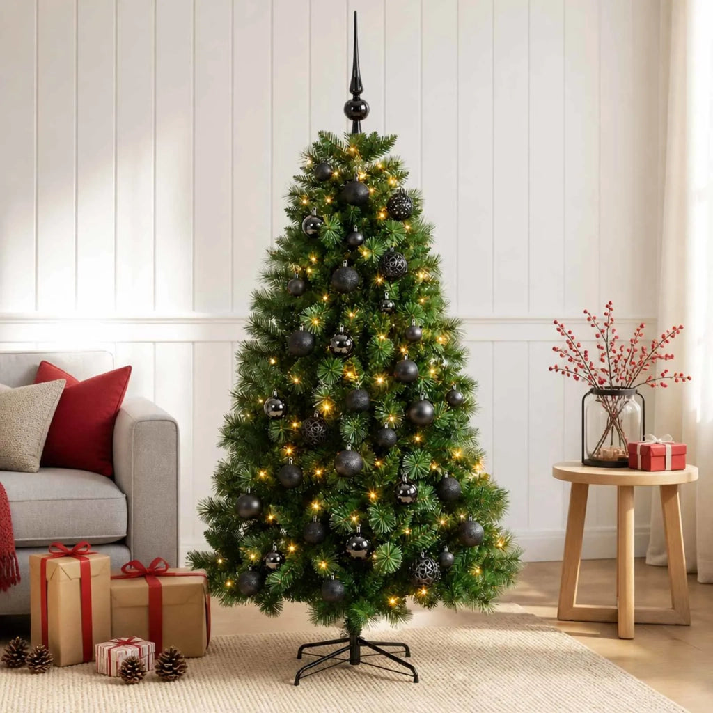 Albero di Natale artificiale con palline 120 cm 150 LED 3461290