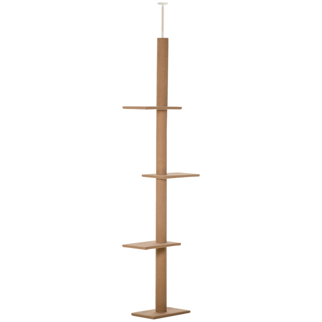 Albero tiragraffi per gatti con piattaforme ¨C zephmum ¨C 228-260 cm marrone chiaro