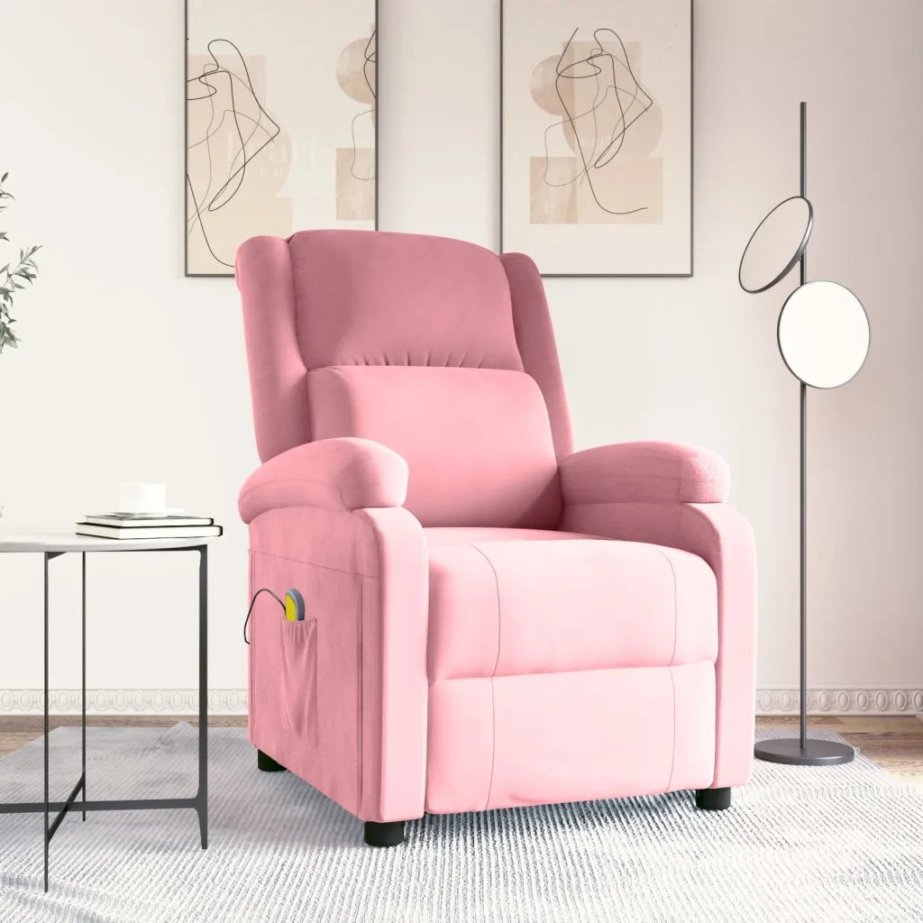 Poltrona Massaggiante Rosa in Velluto 342414