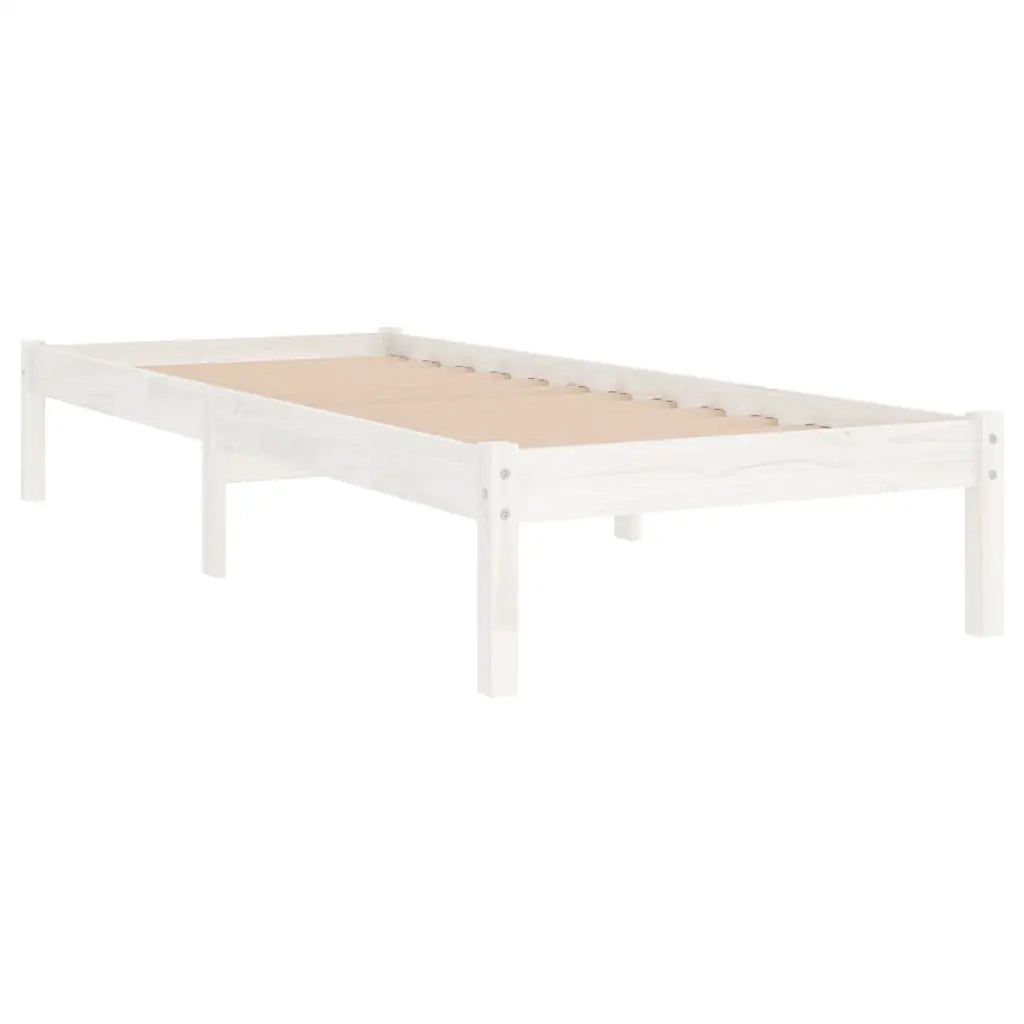 Giroletto-Struttura Letto Bianco in Legno Massello 75x190 cm Small Single 582282