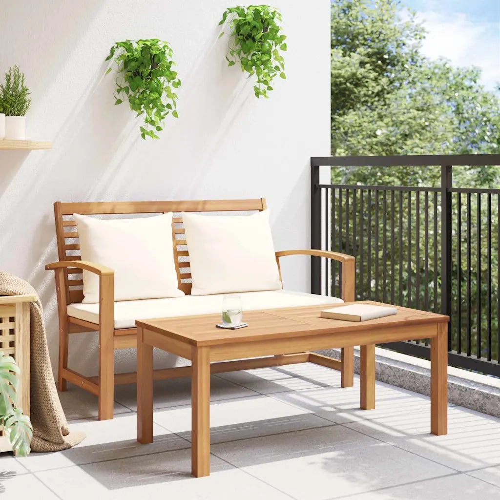 Set Panchina e Tavolo da Giardino con Cuscini 2 Pezzo 42006406