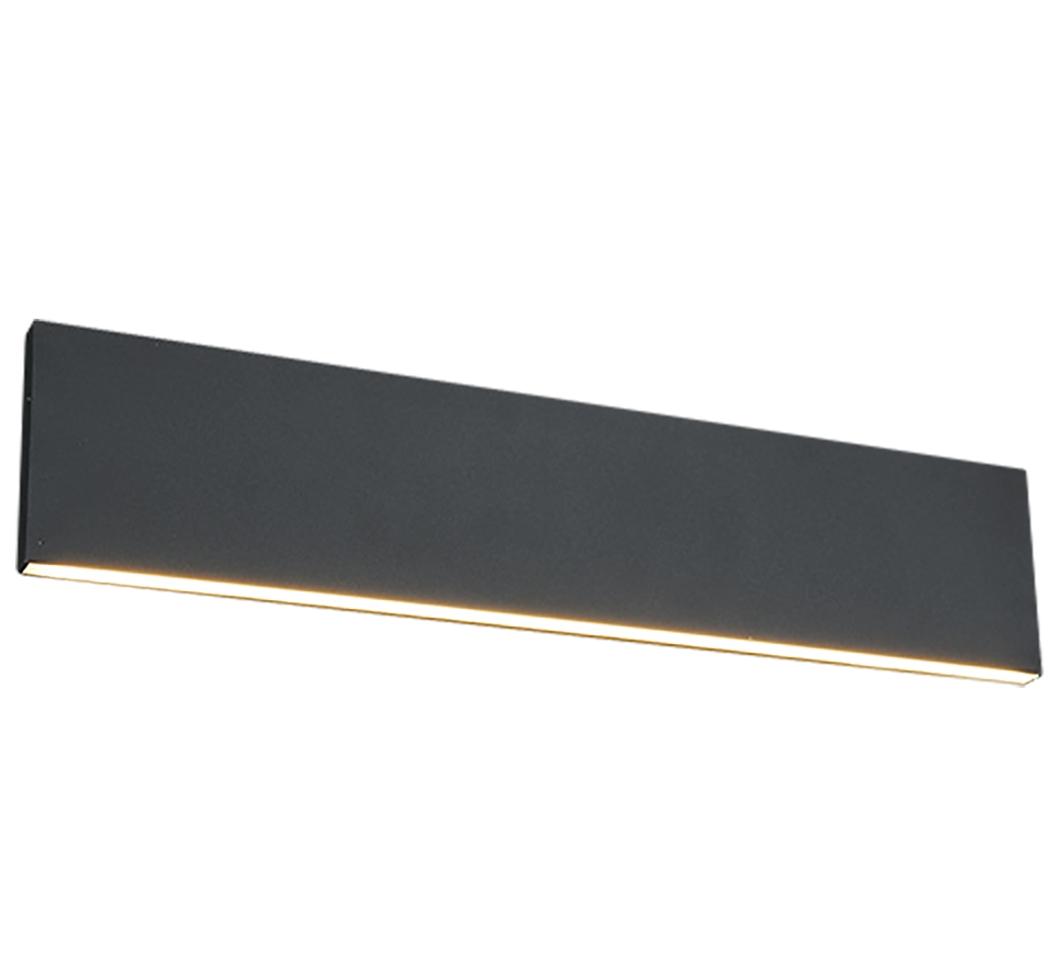 Applique LED bi-emissione, metallo, antracite, L 46 cm, Concha