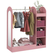 Appendiabiti bambini con ripiani e specchio ¨C Xylo ¨C legno rosa