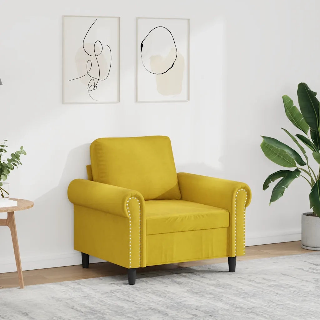 Poltrona Giallo 60 cm Velluto 359515