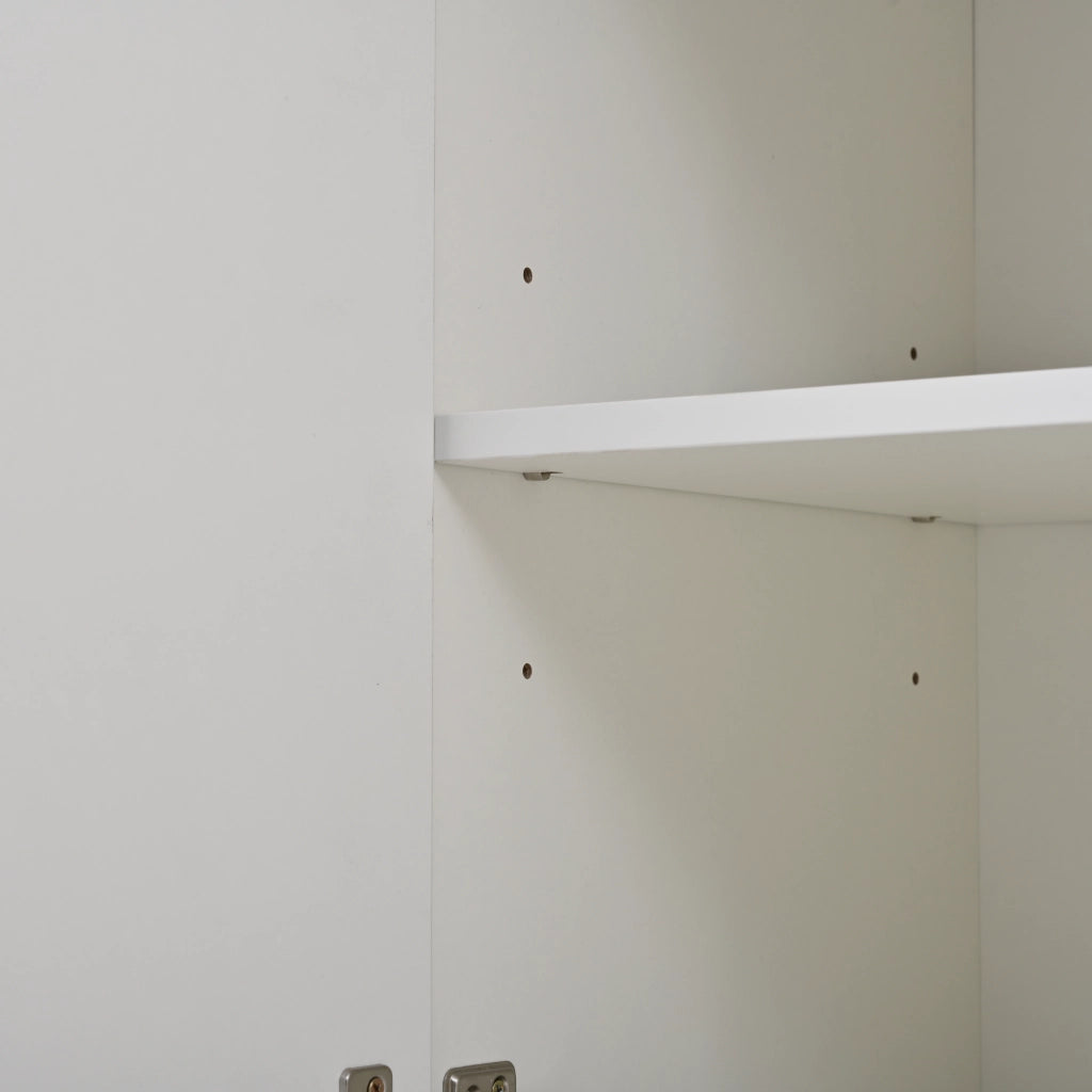 Madia soggiorno 4 ante con LED controllabile tramite app; ripiani laterali regolabili bianco e nero 140 × 40 × 65 cm
