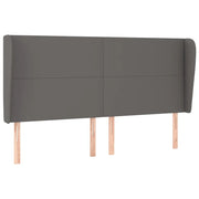Testiera | Testata ad Orecchio Grigio 183x23x118/128cm in Similpelle
