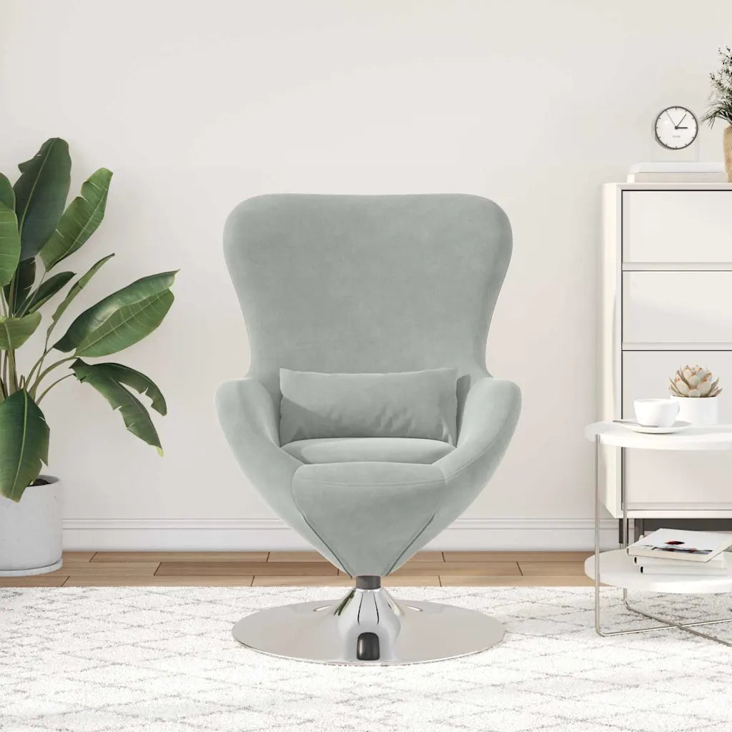 Poltrona | Sedia Relax uovo Grigio chiaro Velluto