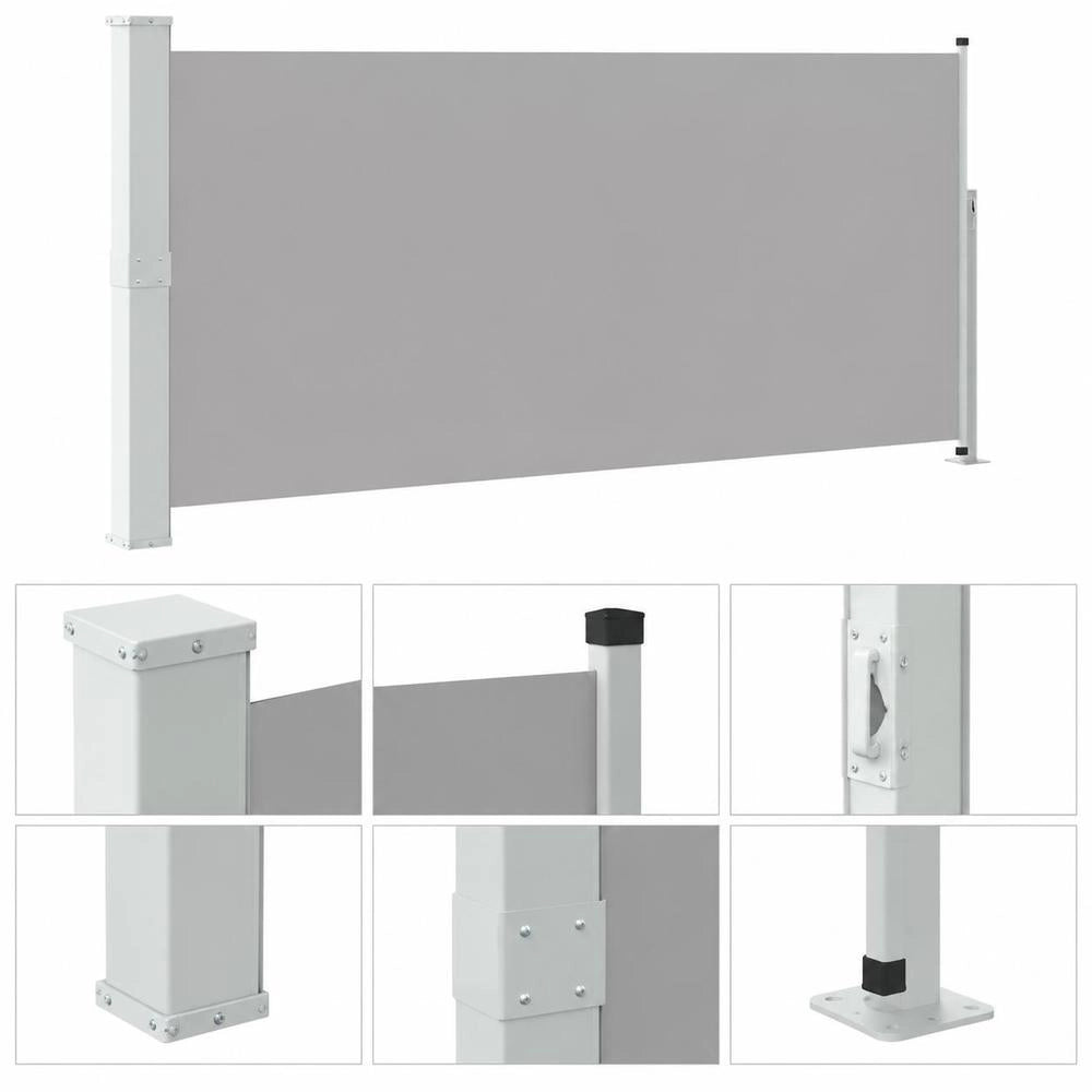 Extendable Side Awning 160x300 Cm Grey