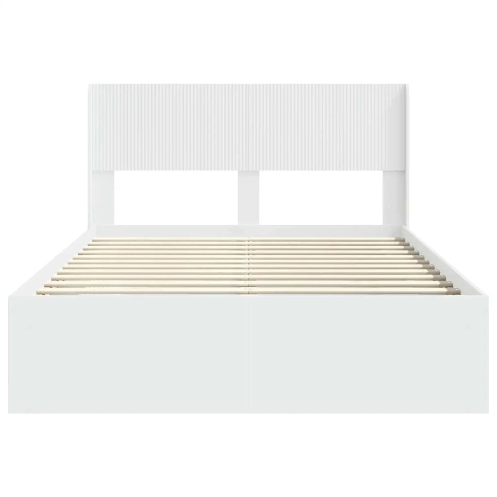 Struttura del letto con stoccaggio e testata Bianco 3414187