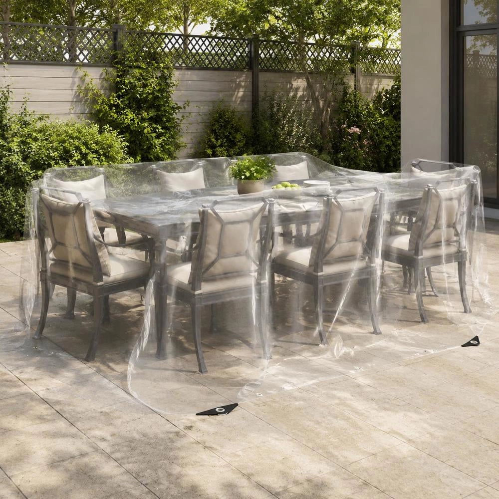 Telo trasparente con occhielli, 2x4 m, in PVC, robusto e versatile, ideale per esterni, giardino e balcone