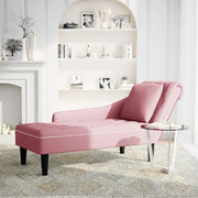 Sdraio con Cuscino e Bracciolo Destro in Velluto Rosa 4009775