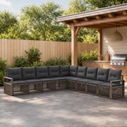 Set Divano da Giardino 9 pz Grigio polyrattan 3435734