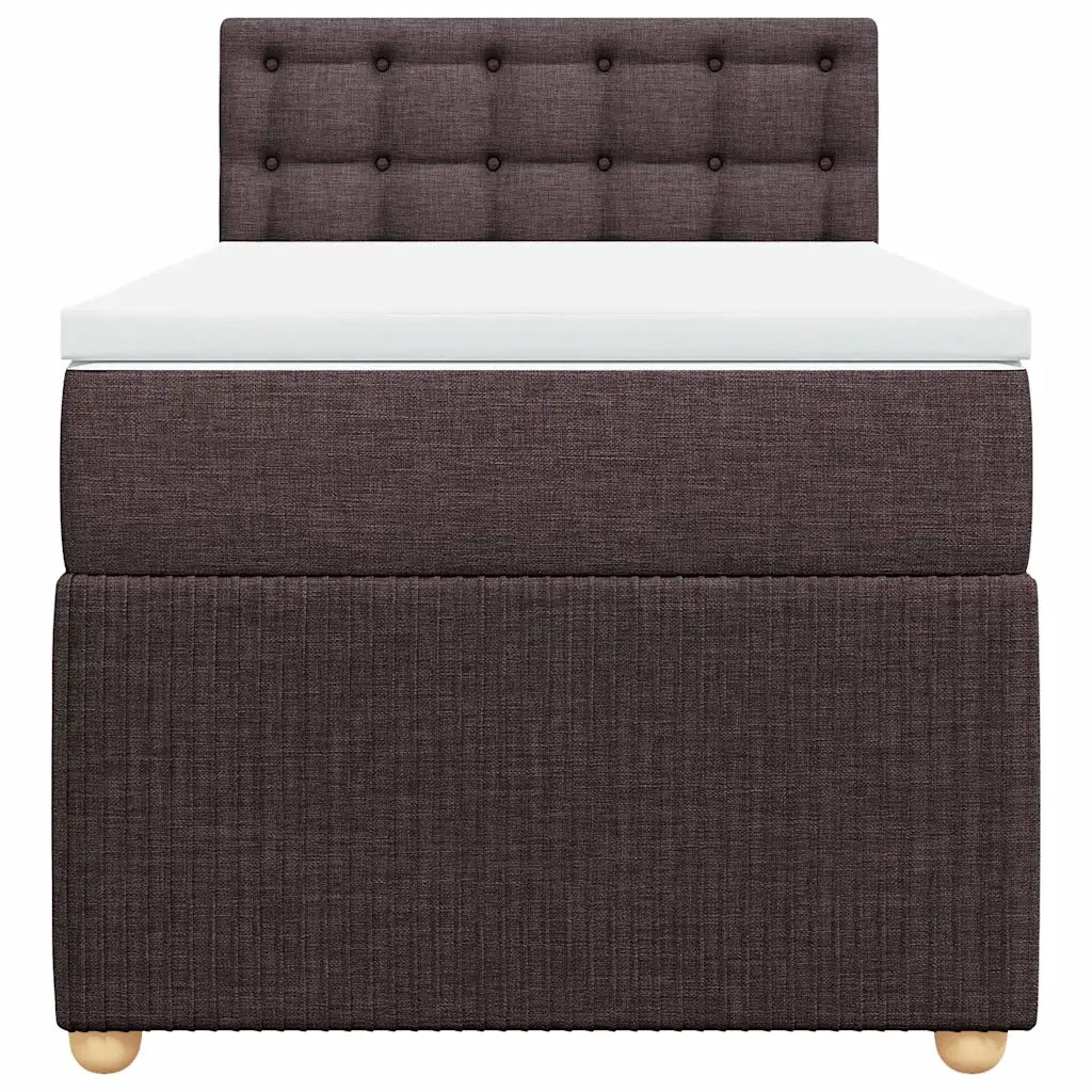 Giroletto a Molle con Materasso Marrone Scuro 90x200 cm Tessuto 3287356