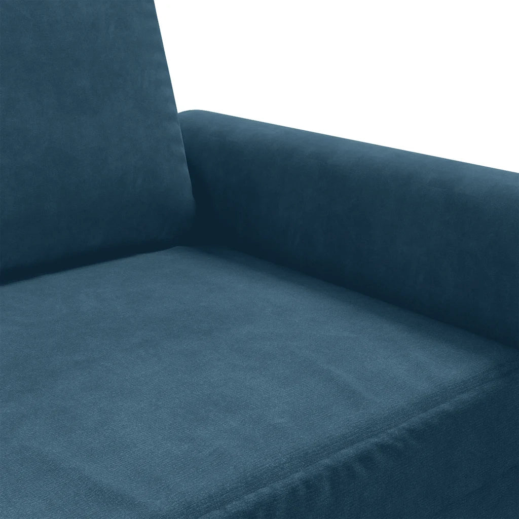 Divano a 2 Posti-Sofa 2 Posti Blu 140 cm in Velluto 294504