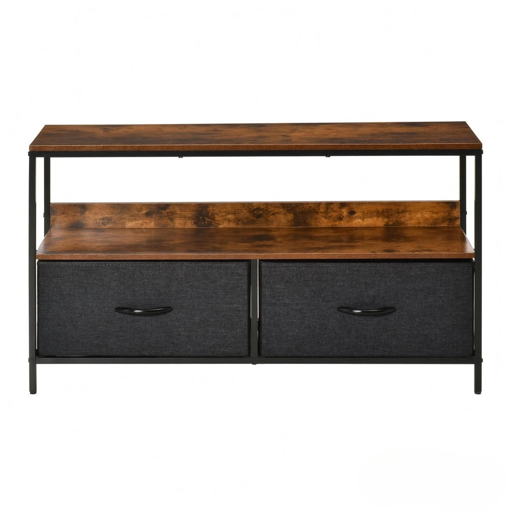 Mobile basso per TV con cassetti pieghevoli, mobile per l'intrattenimento con ripiani a giorno, elegante tavolino per TV, credenza versatile (solo con