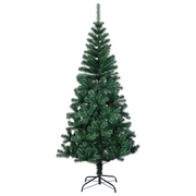 Albero di Natale Artificiale-Albero Natalizio Punte Iridescenti Verde 120 cm PVC