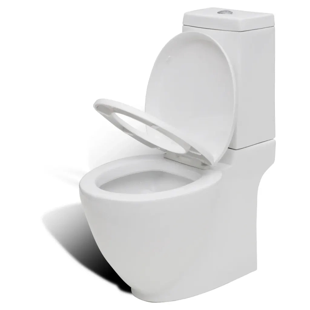 Set WC e Bidet con Piede in Ceramica Bianca