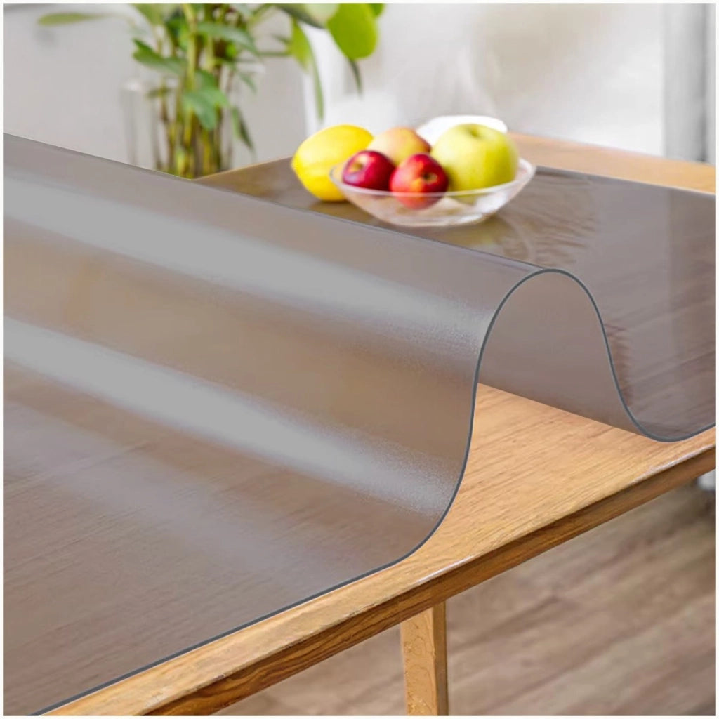 Tovaglia Trasparente Satinata Pellicola Pvc Opaca Copritavolo Antimacchia Spessa 100x80 Cm Scura