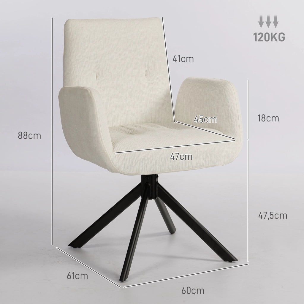 Poltrona girevole ¨C Minimal ¨C crema