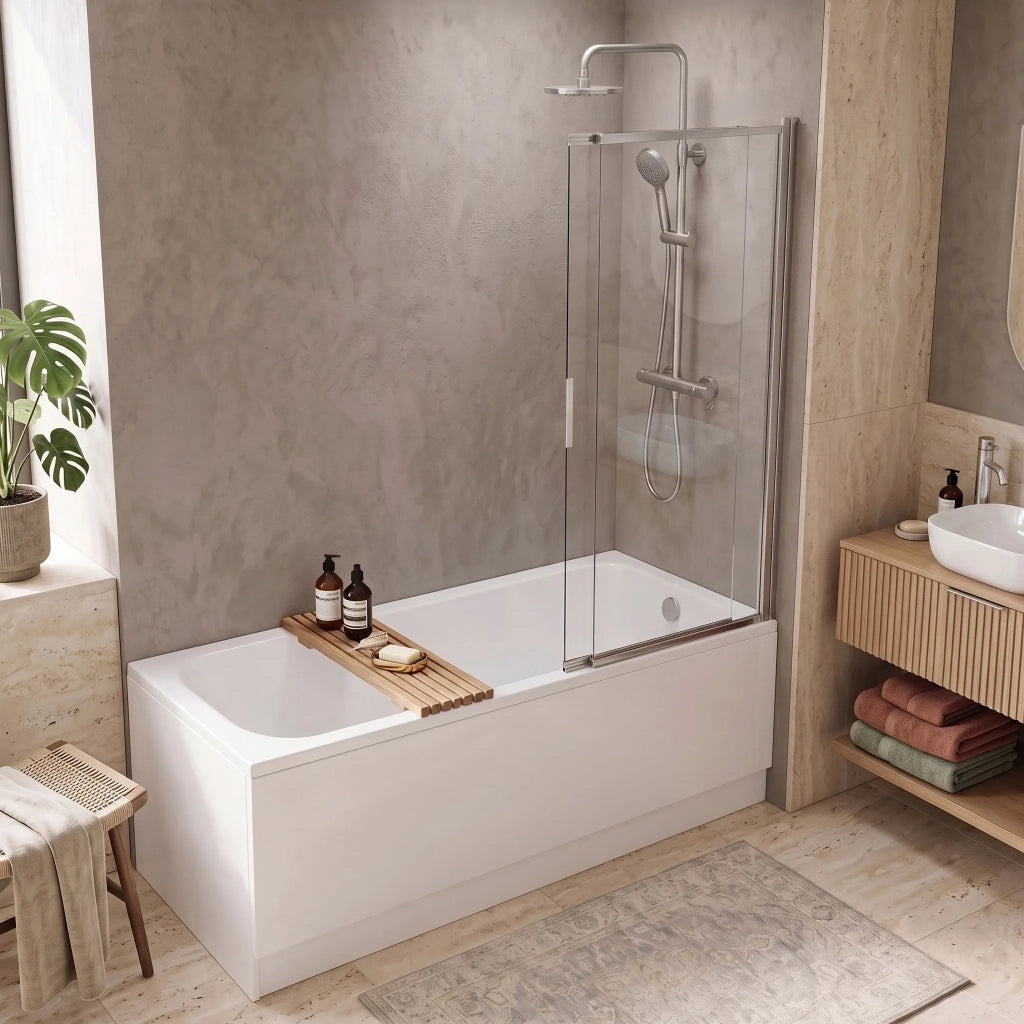 Paravento Vasca Scorrevole Rea Dario Chrome 100