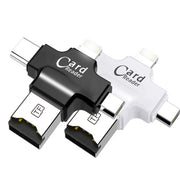 Trade Shop - Lettore Schede 4 In 1 Microsd Android Ios Windows Pc Card Reader Fat32 Bianco -