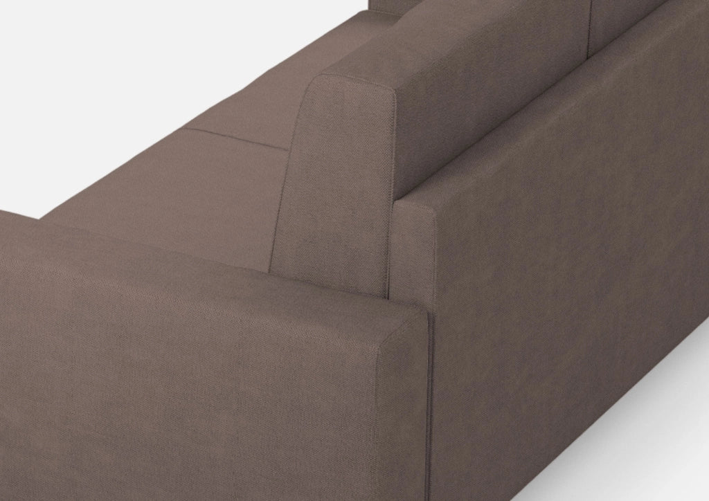 Divano Angolare 6 Posti 286x246x85 cm Sakar in Tessuto Talpa