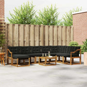 Set di divani da esterno con cuscino 9 pcs Naturale e Nero 3368987