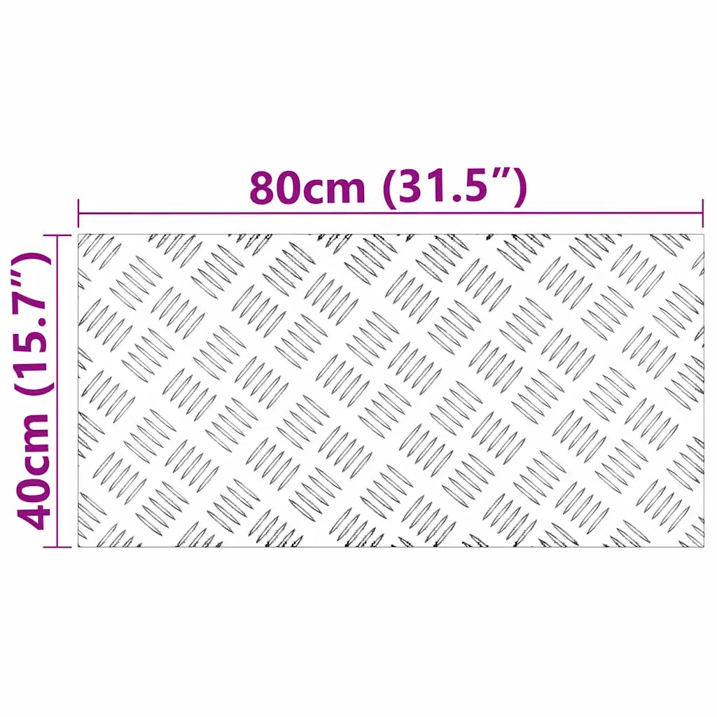 Gradini per Scale 4 pz | Tappetini per scale autoadesivi Argento 80 x 40 cm Alluminio
