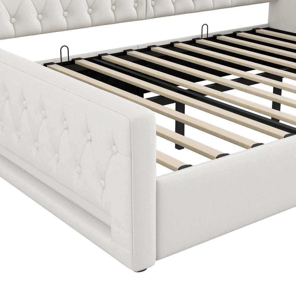 Daybed Imbottito 140x200 cm con LED; Beige