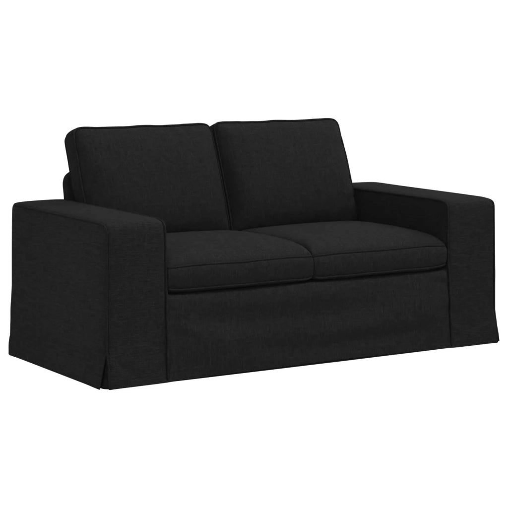 Divano 2 pcs Nero 182 x 80 x 82 cm Tessuto