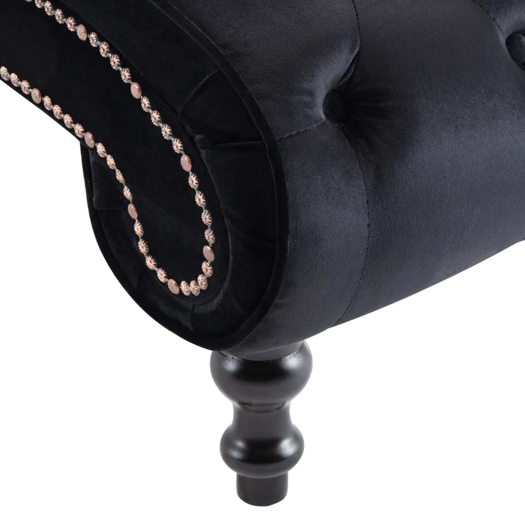 Sedia a Sdraio Nera in Velluto 248611