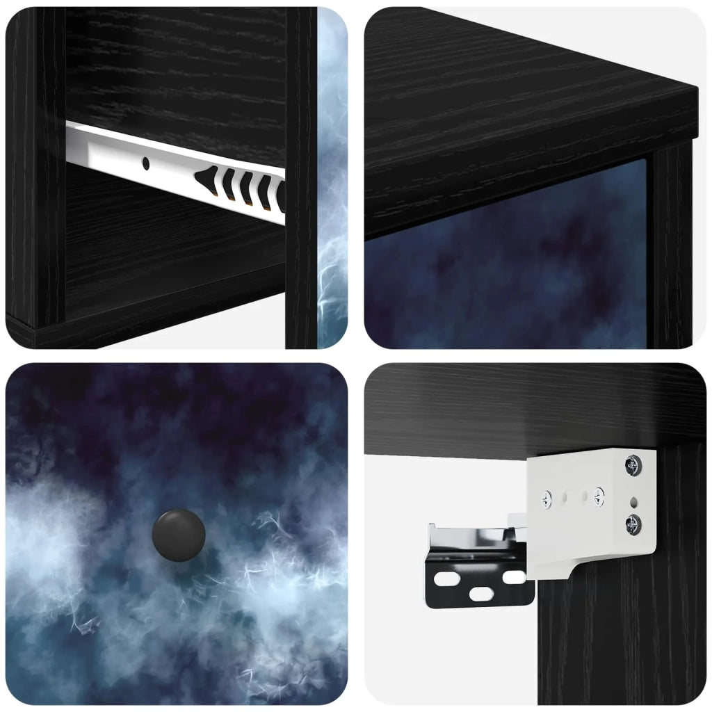 Mobiletto da comodino a parete RAALTE Rovere Nero 8007443