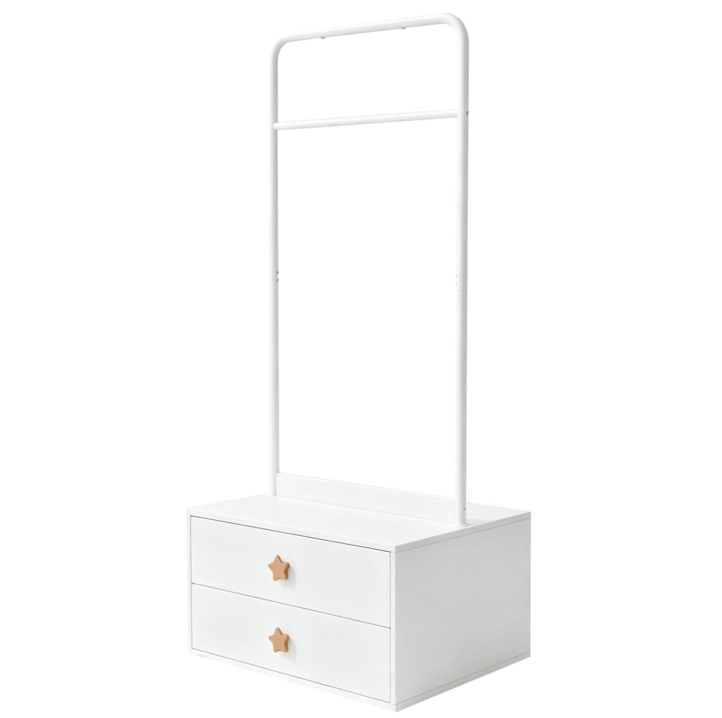 APPENDIABITI per bambini 70x55x168 cm con 2 cassetti Bianco