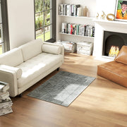 Tappeto da soggiorno 150 × 80 cm lavabile in lavatrice in polipropilene grigio scuro con righe geometriche moderne