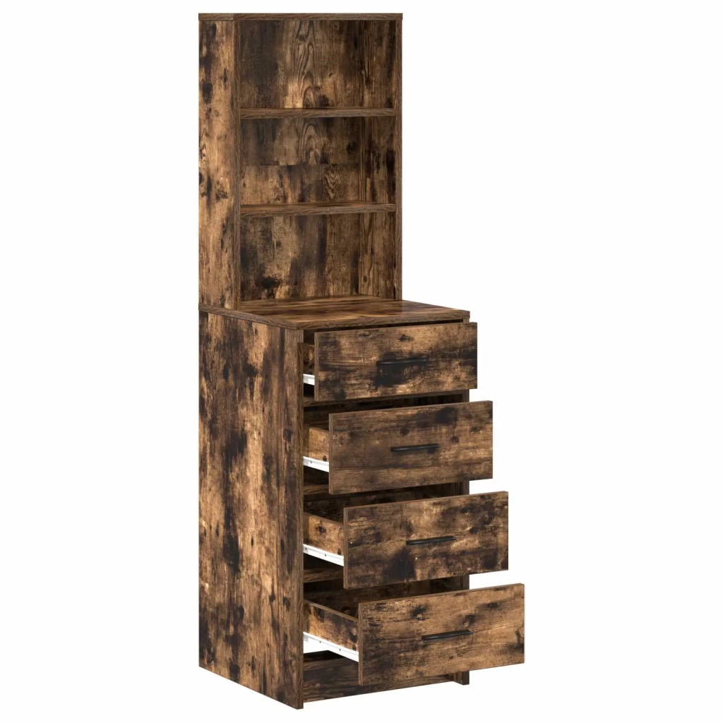 Credenza | Madia | Buffet da pranzo | Armadio da pranzo Rovere fumo 40 x 41 x 135 cm Legno multistrato
