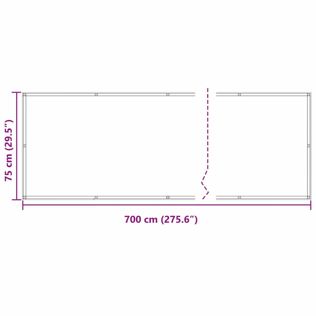 Schermo da balcone Grigio chiaro e bianco 75 x 700 cm