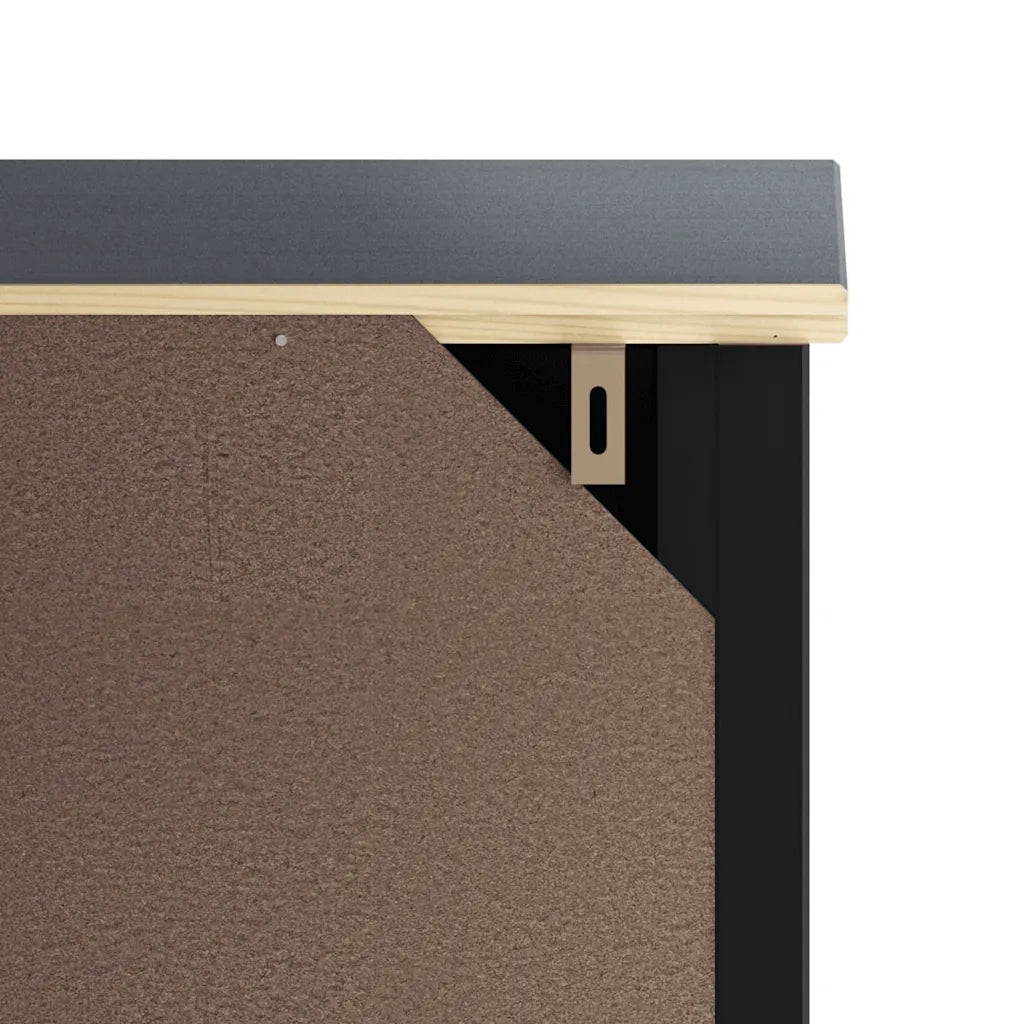 Set Mobili da Bagno | Armadio da bagno 3 pz BERG Nero in Legno Massello di Pino