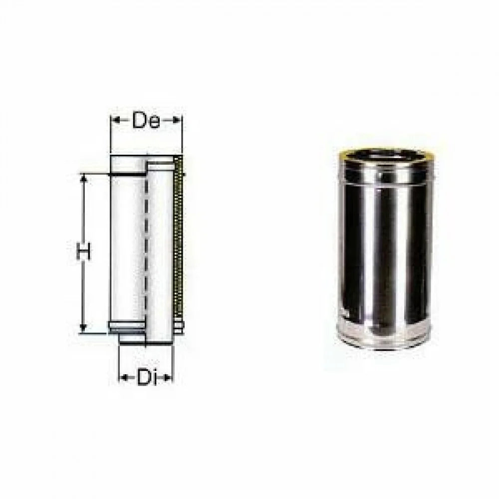 Inox doppia parete aisi 316 tubo l.495 d.100 150 b08x9tptk4