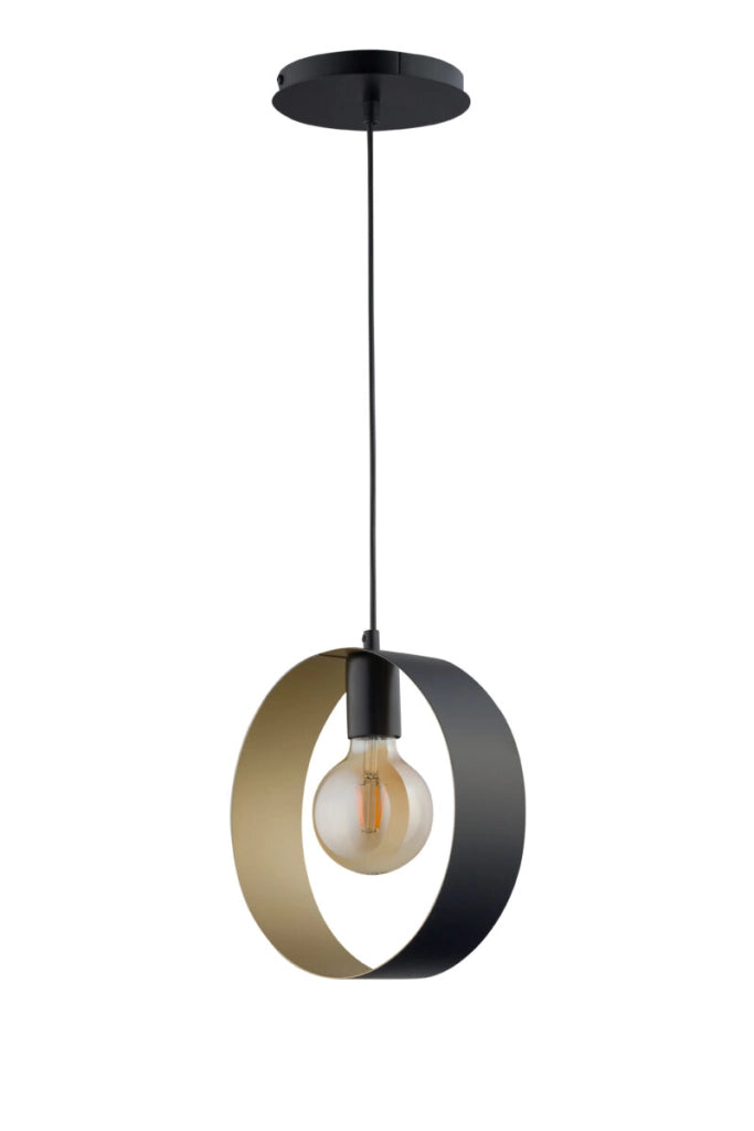 Lampada a sospensione moderna nero-oro Happy E27 Sigma Lighting
