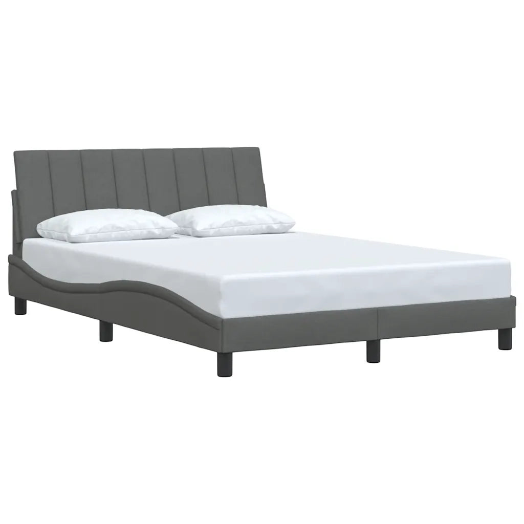 Letto matrimoniale | Letto per adulti | Giroletto senza Materasso Hanko Grigio Scuro 140x190 cm Tessuto