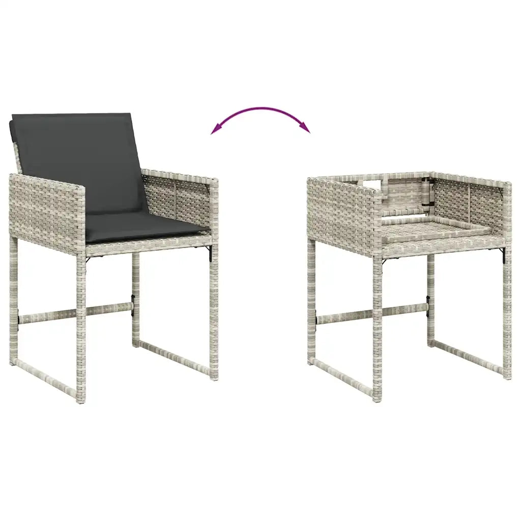 Set Pranzo Giardino 11pz con Cuscini Grigio Chiaro Polyrattan 3278158