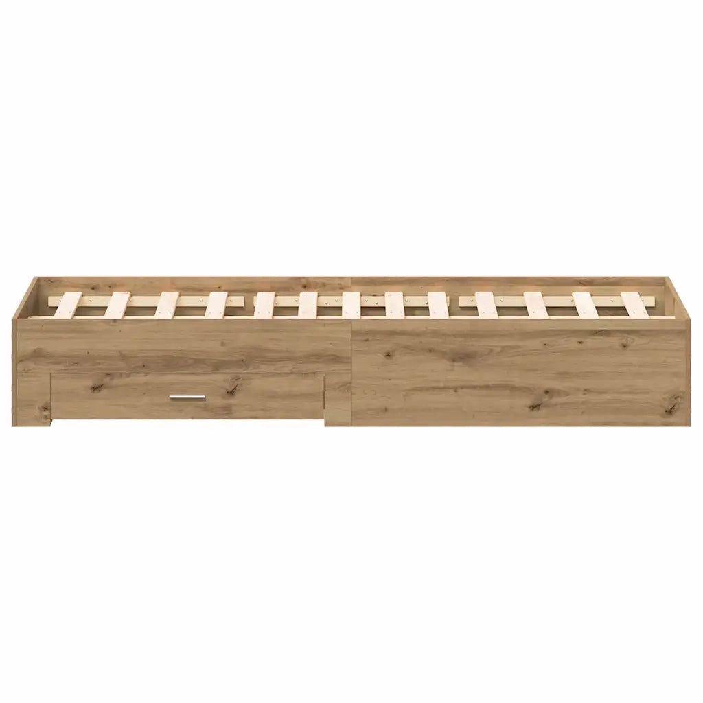 Struttura del letto Rovere artigianale 135 x 190 cm 3333976