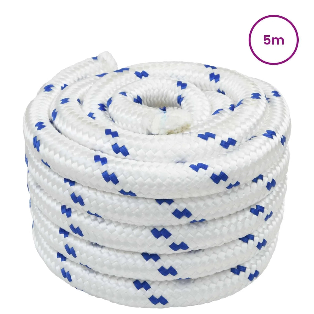 Corda da Barca 6 mm 5 m Bianco e Blu 42029555